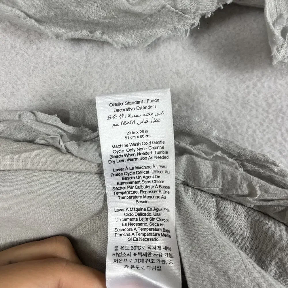 Pottery Barn Monique Lhuillier Standard Pillow Shams (2) Gray All-Over 3D Rosset